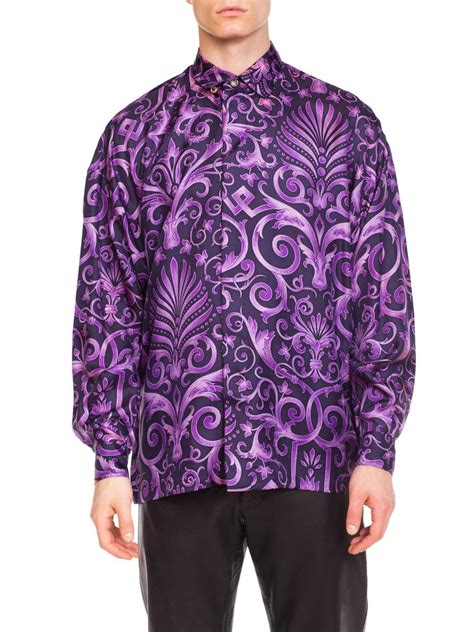 versace purple and black shirt